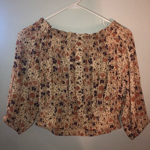 american eagle floral off-the-shoulder top